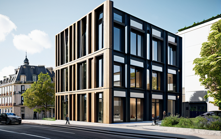 건축 설계의 미학적 접근과 실용성 균형 - Here are three detailed image prompts, each capturing different facets of the relationship between a...