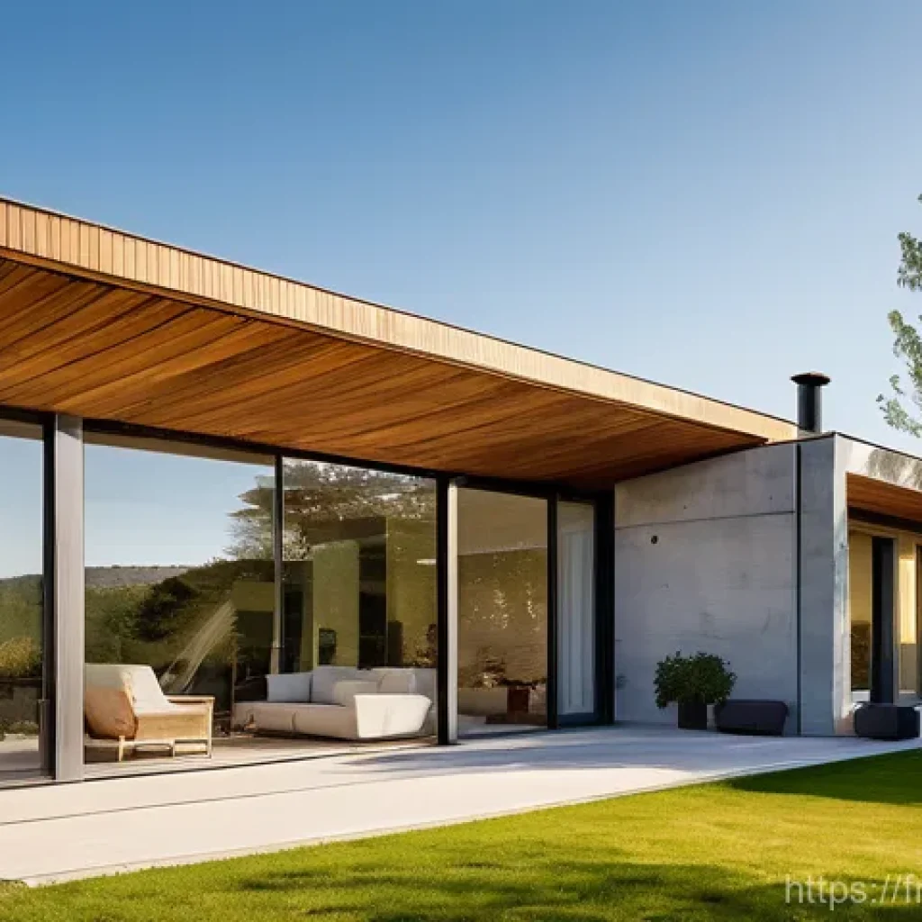 건축가가 알아야 할 에너지 절약 설계 - **A modern, bioclimatic single-family home in the French countryside.**
    An architectural photogr...