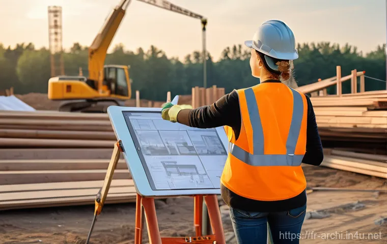 건축 설계와 시공 간의 연계성 - **Prompt 1: The Architect's Digital Blueprint**
    "A diverse team of architects and designers, inc...