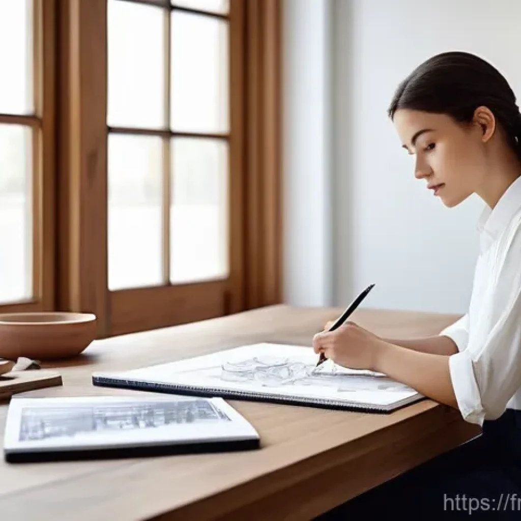 건축 설계 개념과 스케치 - **Prompt 1: Hybrid Architectural Workspace**
    "A bright, meticulously organized architect's studi...