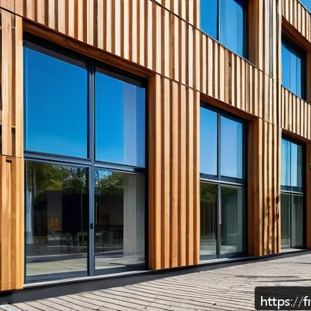 건축 설계에서 생애주기 비용 고려 - A modern sustainable building under bright daylight in a French urban environment, showcasing eco-fr...