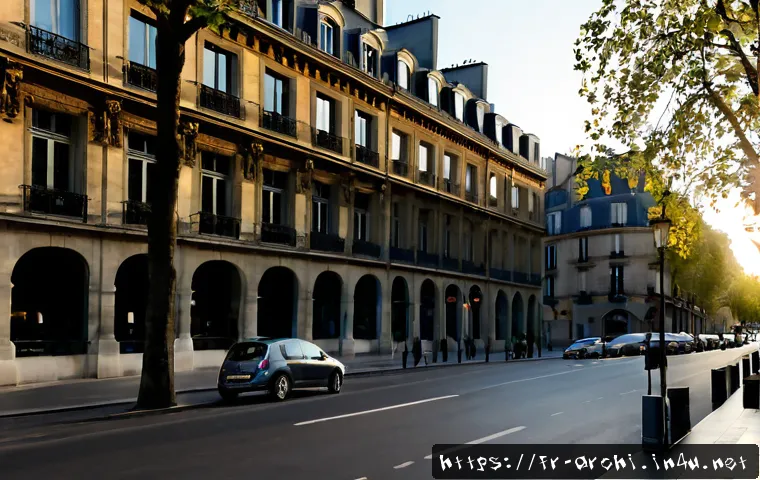 건축 설계에서 역사적 맥락 고려하기 - Photorealistic architectural scene in a historic French city, a contemporary glass-and-limestone cul...